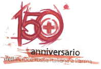 Logo celebrativo dei 150 anni di Croce Rossa Parma